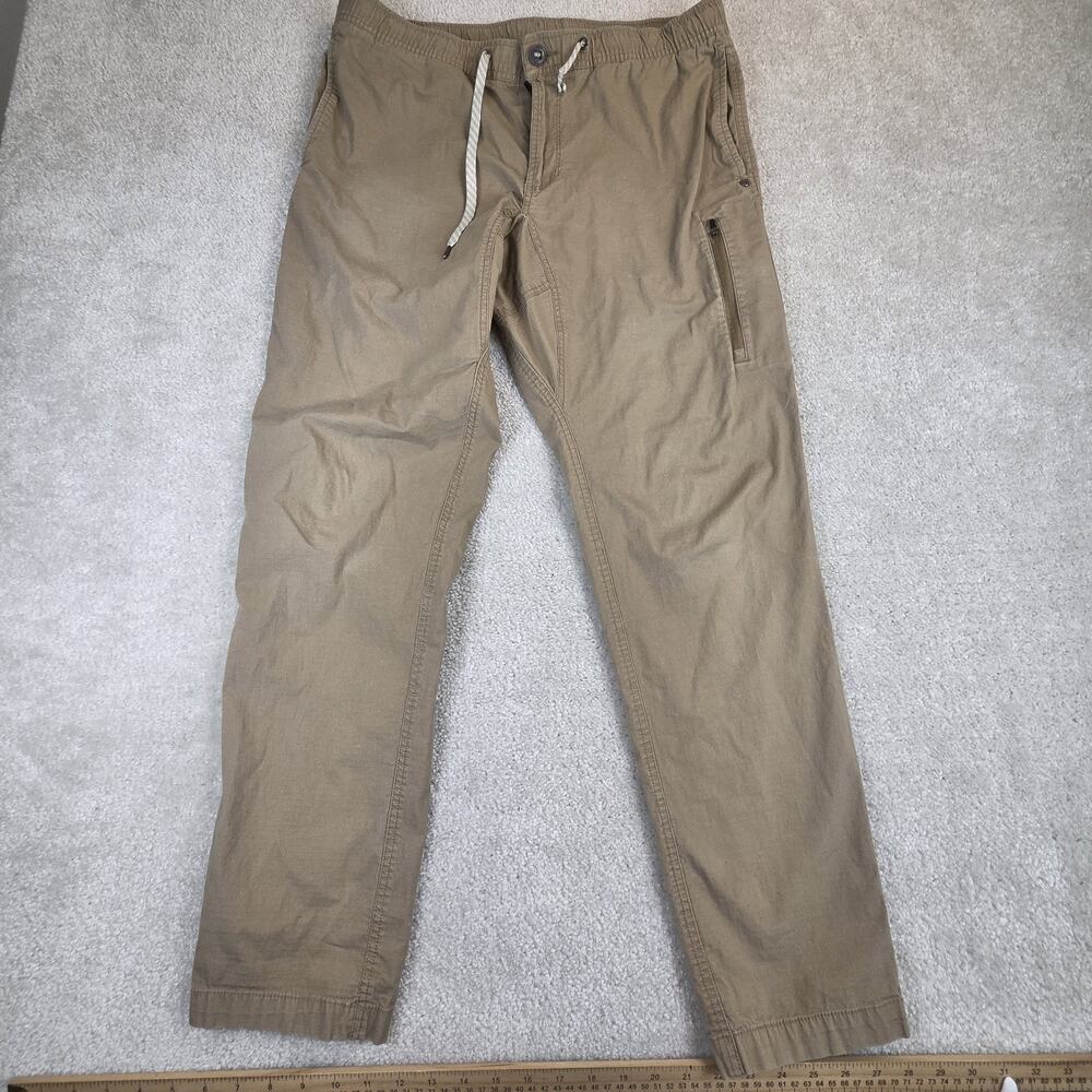VUORI Men's‎ Ripstop Pants Tan 34x30 Straight Leg Pockets Flaw